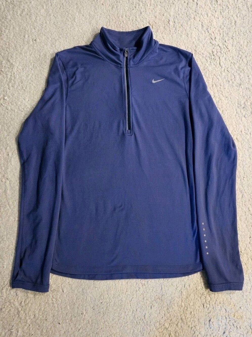Nike Running Womens M Dri-Fit 1/2 Zip Pullover Blue 685910-508 Long Sleeve Top